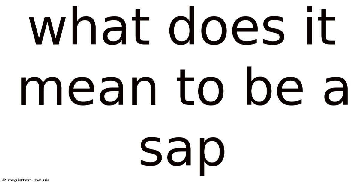 What Does It Mean To Be A Sap