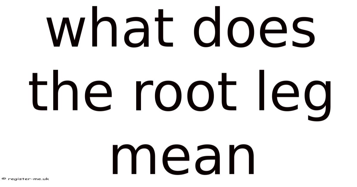 Leg Root What Does The Root Leg Mean