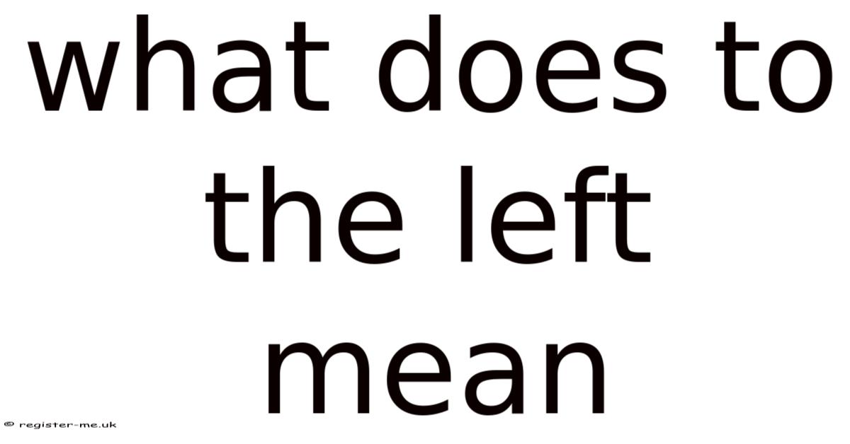 Example To The Left What Does To The Left Mean